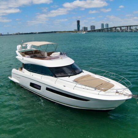 60ft Prestige Yacht available in Miami with 1 jet ski included for one hrs for up to 13 Guest.